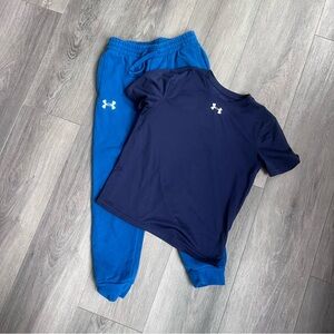Under Armour Kids' Small Sweatpants and T-Shirt Lot Small